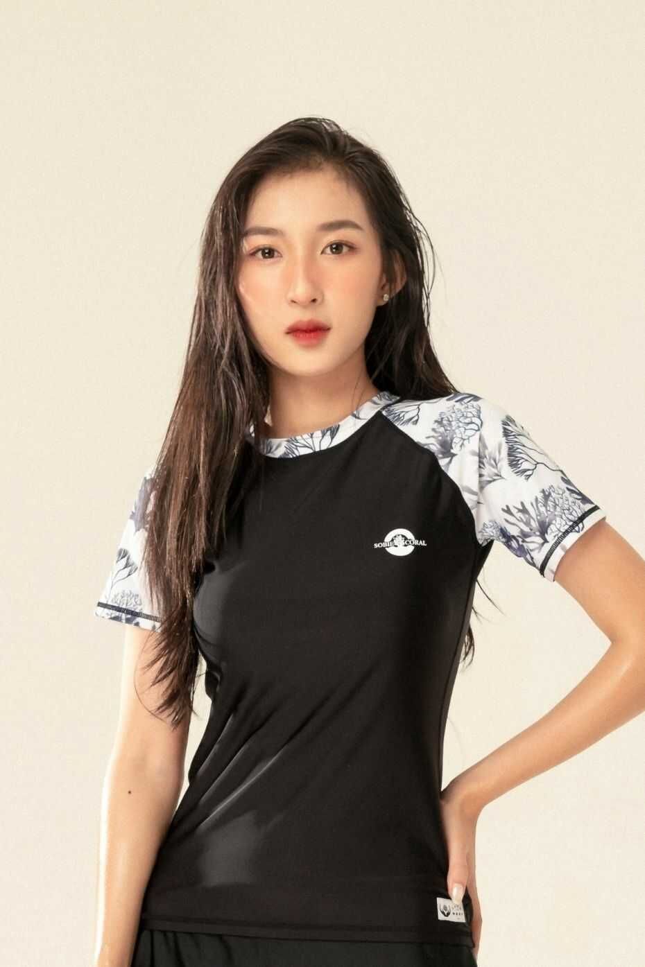  Áo Bơi Nữ Tay Ngắn Short Sleeve Coral 