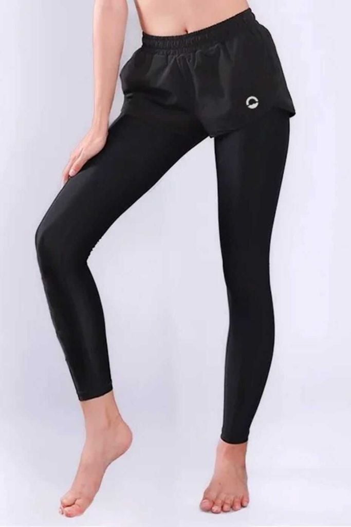 Quần Bơi Dài Nữ Legging Black 2 Layer