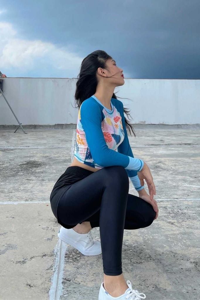 Quần Bơi Dài Nữ Legging Black 2 Layer, ảnh 2