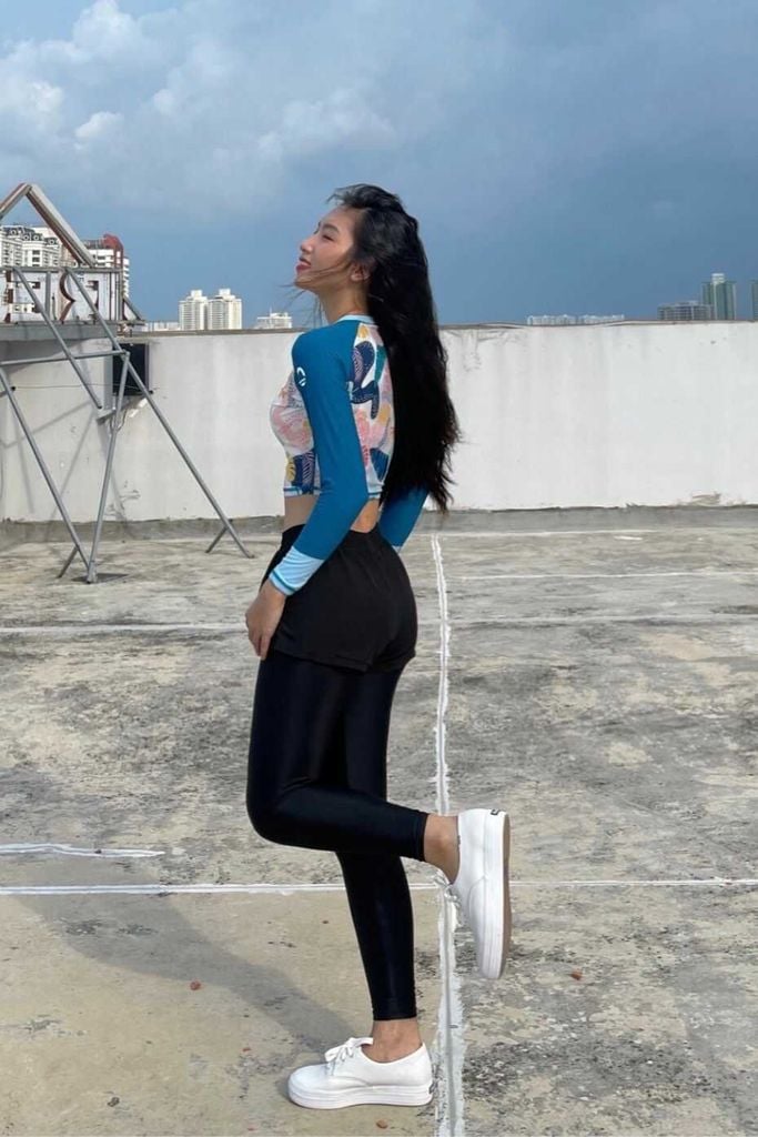 Quần Bơi Dài Nữ Legging Black 2 Layer, ảnh 4