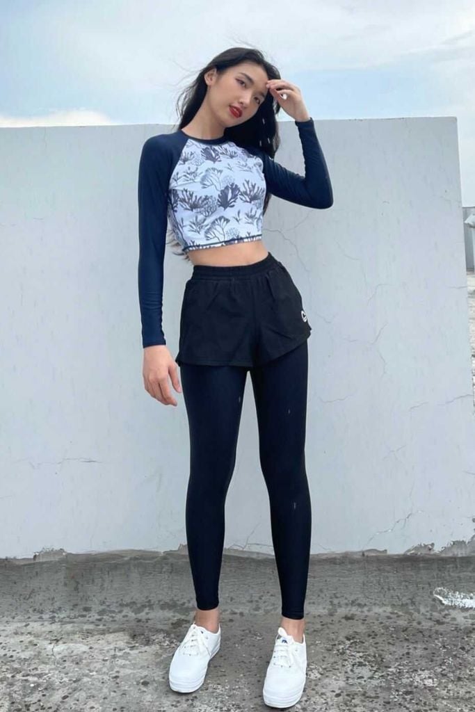 Quần Bơi Dài Nữ Legging Black 2 Layer, ảnh 9