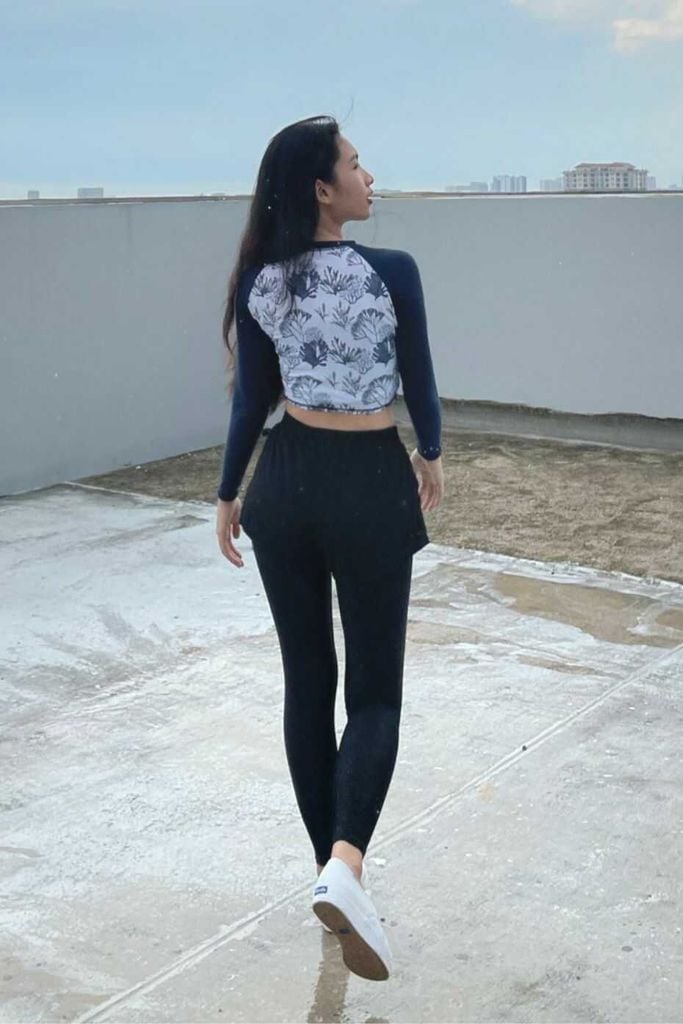 Quần Bơi Dài Nữ Legging Black 2 Layer, ảnh 10
