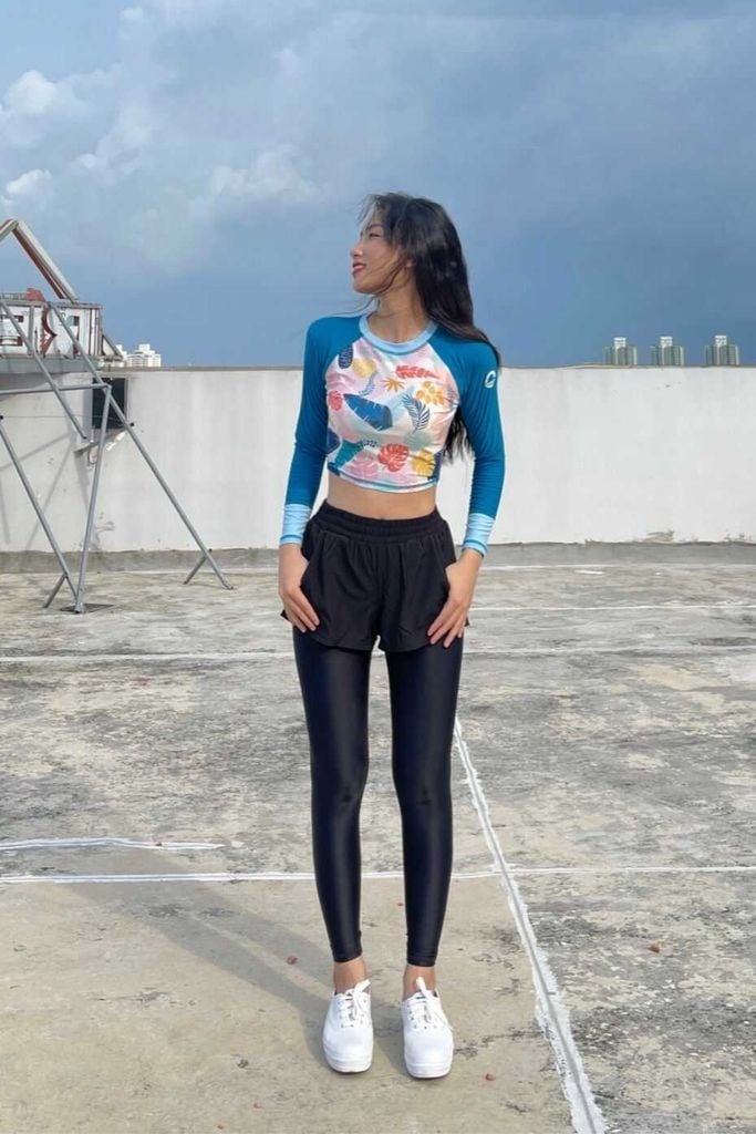 Quần Bơi Dài Nữ Legging Black 2 Layer, ảnh 3