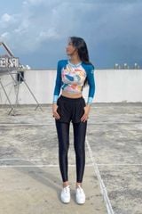 Quần Bơi Dài Nữ Legging Black 2 Layer 3