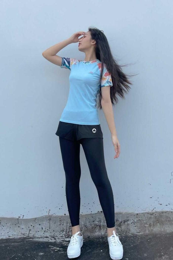 Quần Bơi Dài Nữ Legging Black 2 Layer, ảnh 11