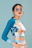  Áo Bơi Nữ Tay Dài Tropical Mixed Croptop 