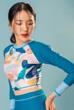 Áo Bơi Nữ Tay Dài Tropical Mixed Croptop 