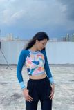  Áo Bơi Nữ Tay Dài Tropical Mixed Croptop 