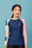  Áo Bơi Nữ Tay Dài Pink Navy Tropical 