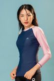  Áo Bơi Nữ Tay Dài Pink Navy Tropical 