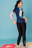  Áo Bơi Nữ Tay Dài Pink Navy Tropical 