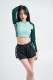  Áo Bơi Nữ Croptop Khóa Kéo Tay Dài - Persistent 