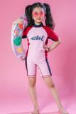  Đồ Bơi Trẻ Em Liền Thân Tay Ngắn Red-Pink 