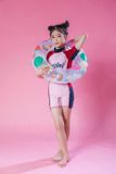  Đồ Bơi Trẻ Em Liền Thân Tay Ngắn Red-Pink 