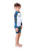  Shark White Navy Kid Rashguard Set 