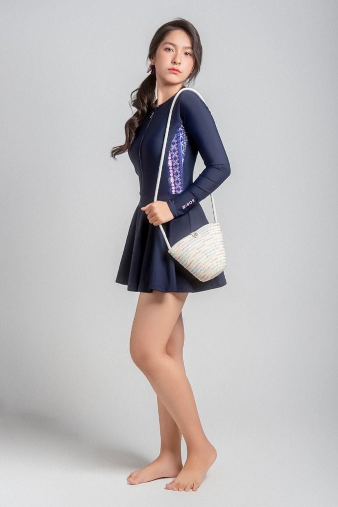 Muse Naila Đồ bơi nữ liền thân váy tay dài chống nắng — 2
