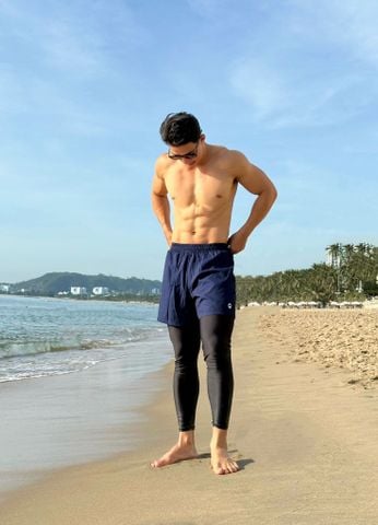  Quần đi biển nam legging 2 layer kín đáo Marine Rise 