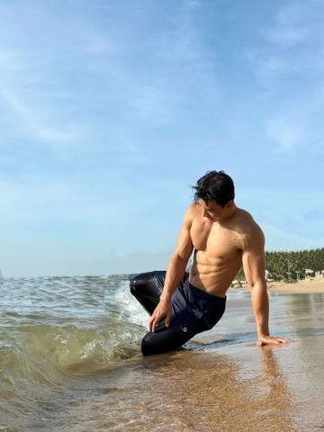  Quần đi biển nam legging 2 layer kín đáo Marine Rise 