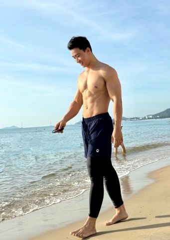  Quần đi biển nam legging 2 layer kín đáo Marine Rise 