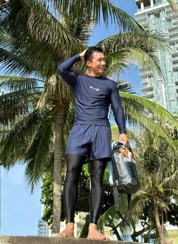 Áo bơi nam tay dài kín đáo và chống nắng Marine Cleo 