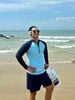 Áo bơi nam tay dài khoá kéo kín đáo và chống nắng Marine Vibe