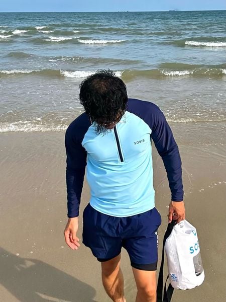  Áo bơi nam tay dài khoá kéo kín đáo và chống nắng Marine Vibe 