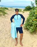  Áo bơi nam tay dài khoá kéo kín đáo và chống nắng Marine Vibe 