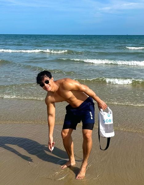  Quần đi biển nam short 2 layer kín đáo Marine Core 