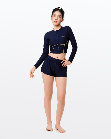  Áo bơi nữ croptop tay dài kín đáo và chống nắng Gorgeous Cel 