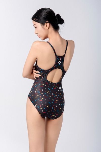  Đồ bơi nữ liền thân chuyên tập luyện Racesuit Y-Back Sotek™ Black Wave 