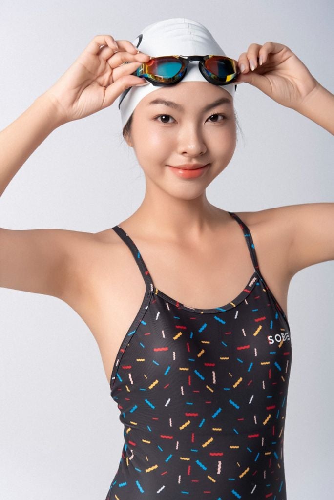 Đồ bơi nữ liền thân chuyên tập luyện Racesuit Y-Back Sotek™ Black Wave, ảnh 4
