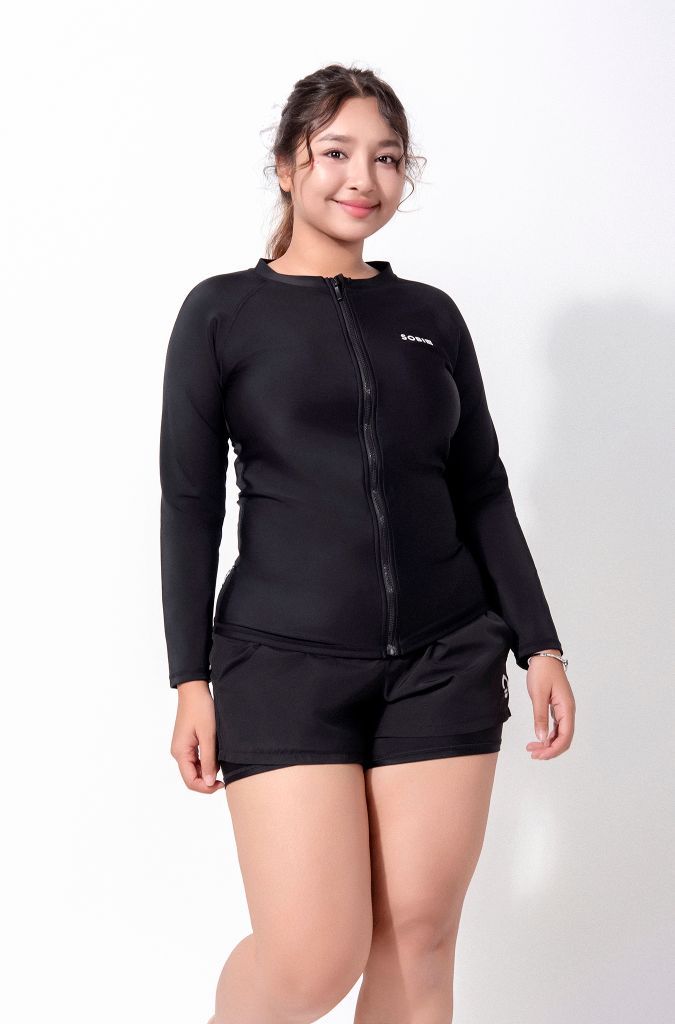 Áo bơi nữ khoá kéo tay dài Chubby Nadia, ảnh 5