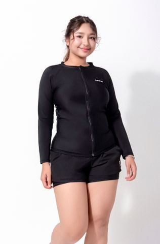  Áo bơi nữ khoá kéo tay dài Chubby Nadia 