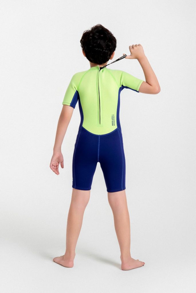 Wetsuit KID Marine Đồ bơi giữ nhiệt dành cho bé trai màu xanh neon 1.5mm — 10
