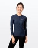  Áo bơi nữ tay dài chống nắng khoá kéo Navy 