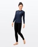  Áo bơi nữ tay dài chống nắng khoá kéo Navy 