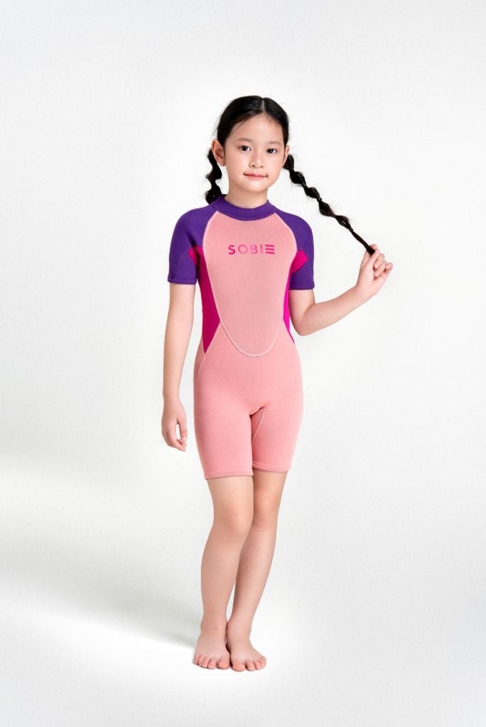 Wetsuit KID Soft Đồ bơi giữ nhiệt dành cho bé gái màu hồng 1.5mm — 6