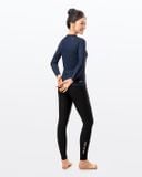  Áo bơi nữ tay dài chống nắng khoá kéo Navy 