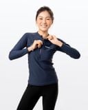  Áo bơi nữ tay dài chống nắng khoá kéo Navy 