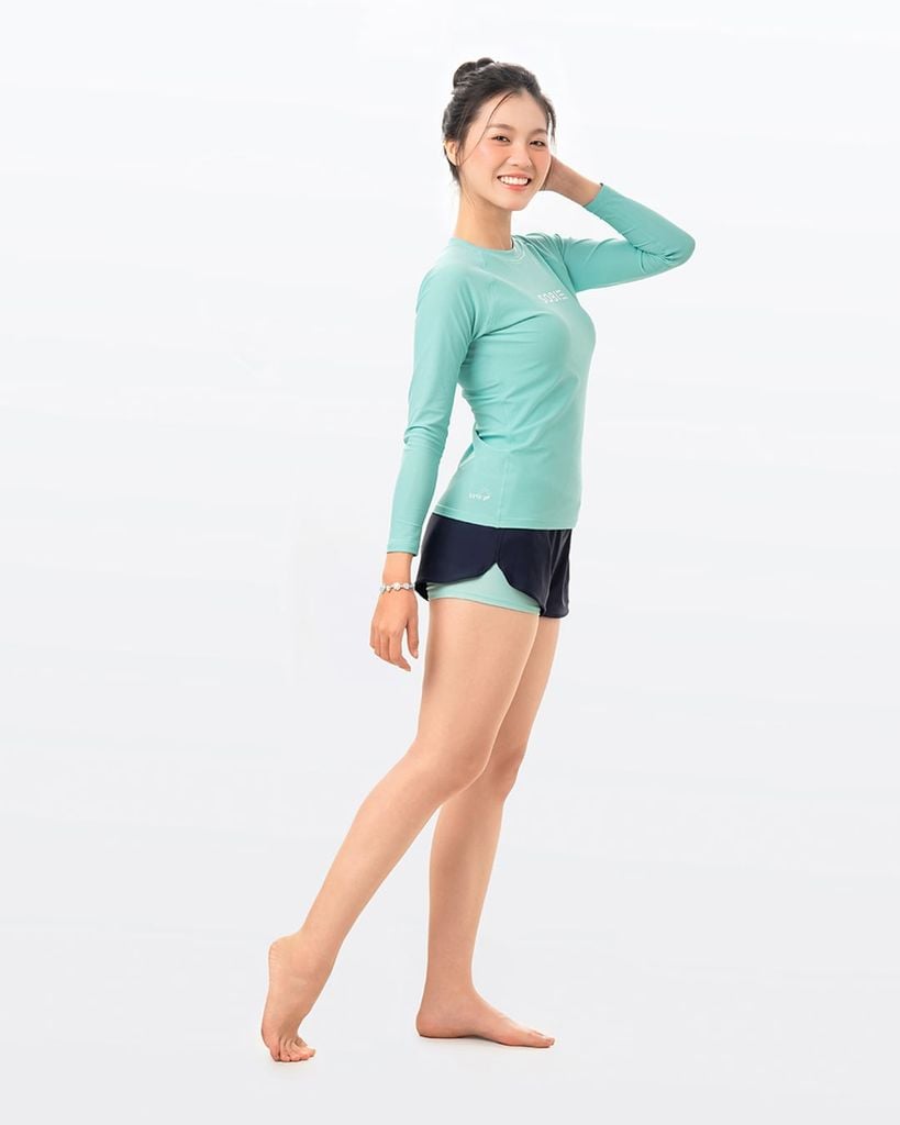 Áo bơi nữ tay dài chống nắng Mintmint, ảnh 5