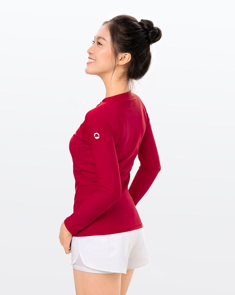 Áo bơi nữ tay dài chống nắng khoá kéo Red Velvet — 4