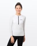  Áo bơi nữ tay dài chống nắng khoá kéo White On 