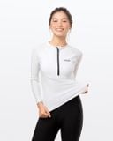  Áo bơi nữ tay dài chống nắng khoá kéo White On 