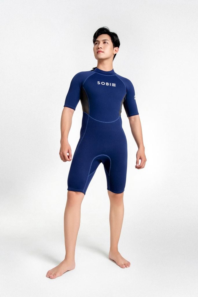 Wetsuit Drift Đồ bơi giữ nhiệt dành cho nam màu navy 1.5mm, ảnh 5
