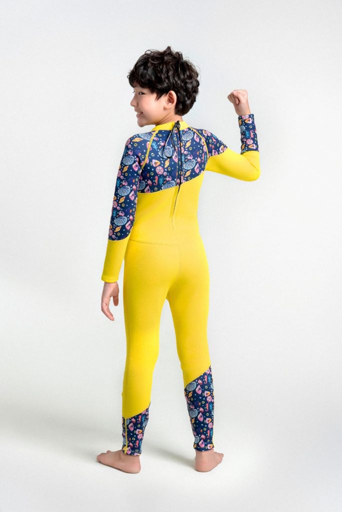 Wetsuit KID Sea Star Đồ bơi giữ nhiệt dành cho bé trai màu vàng 1.5mm, ảnh 5