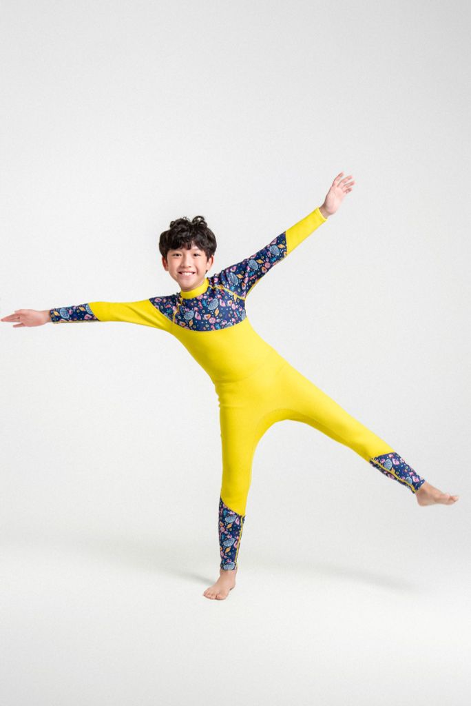 Wetsuit KID Sea Star Đồ bơi giữ nhiệt dành cho bé trai màu vàng 1.5mm, ảnh 8
