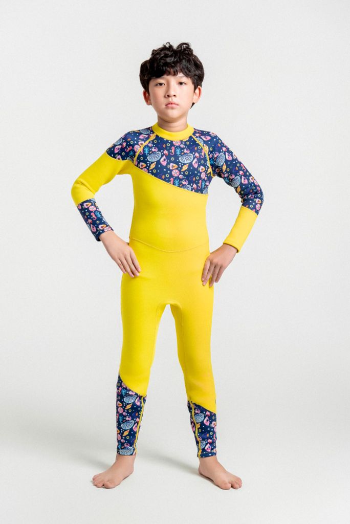 Wetsuit KID Sea Star Đồ bơi giữ nhiệt dành cho bé trai màu vàng 1.5mm, ảnh 9