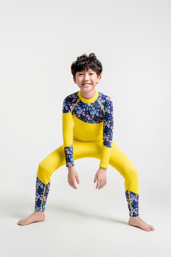 Wetsuit KID Sea Star Đồ bơi giữ nhiệt dành cho bé trai màu vàng 1.5mm, ảnh 6