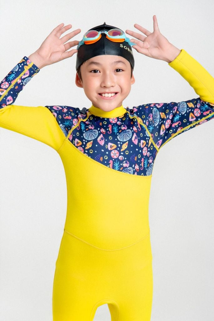 Wetsuit KID Sea Star Đồ bơi giữ nhiệt dành cho bé trai màu vàng 1.5mm