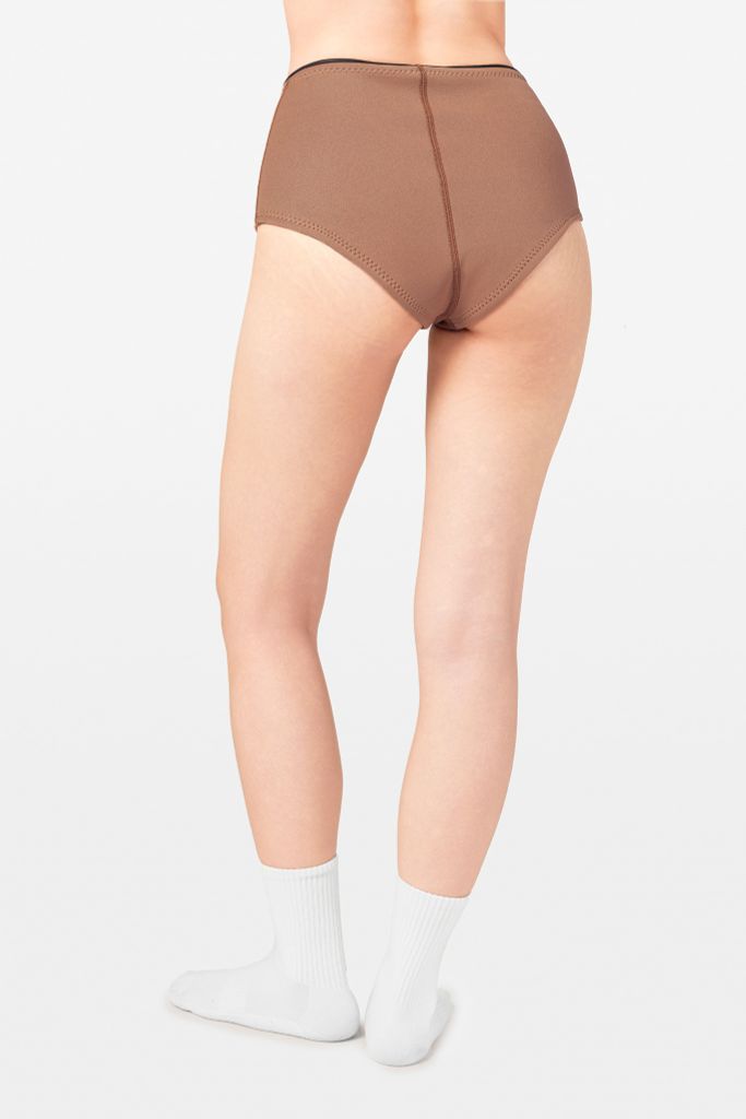 Wetsuit Aylin Short Quần bơi nữ lưng cao giữ nhiệt tôn dáng Nâu Mocha 1.5mm, ảnh 5